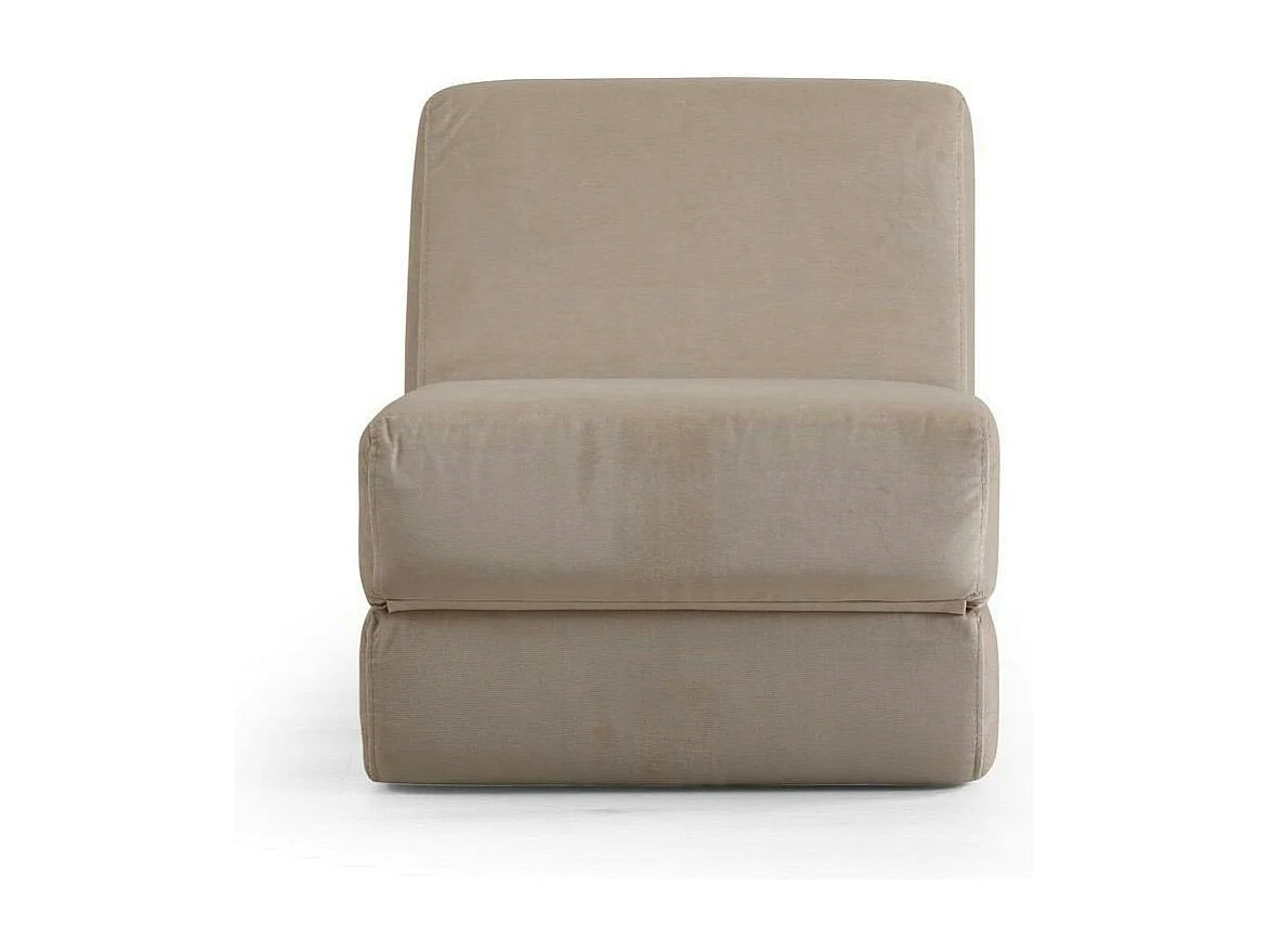 Chauffeuse convertible beige velours, lit d'appoint SAPPO