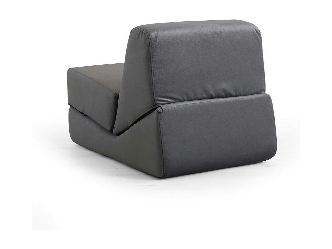 Chauffeuse convertible gris orage velours, lit d'appoint SAPPO