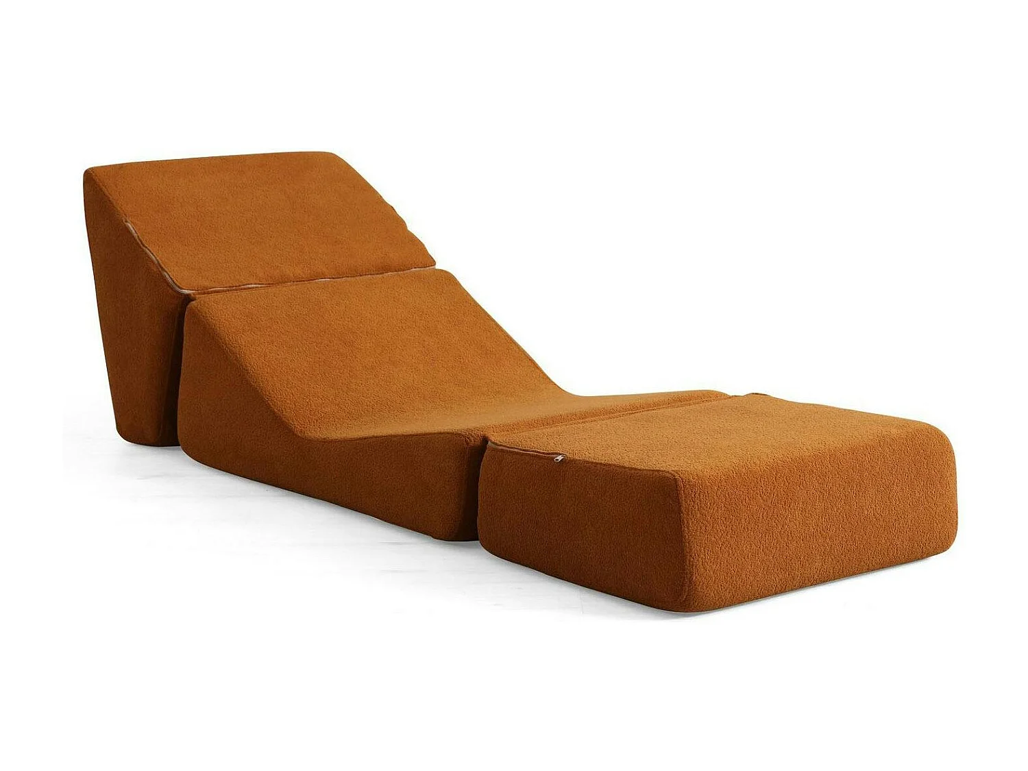 Chauffeuse convertible rouille bouclette, lit d'appoint SAPPO