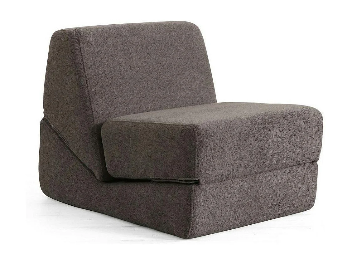 Chauffeuse convertible gris foncé en bouclette SAPPO