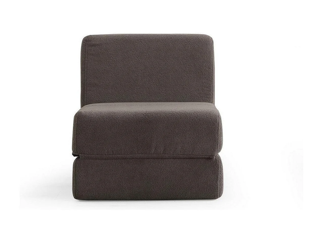 Chauffeuse convertible gris foncé en bouclette SAPPO