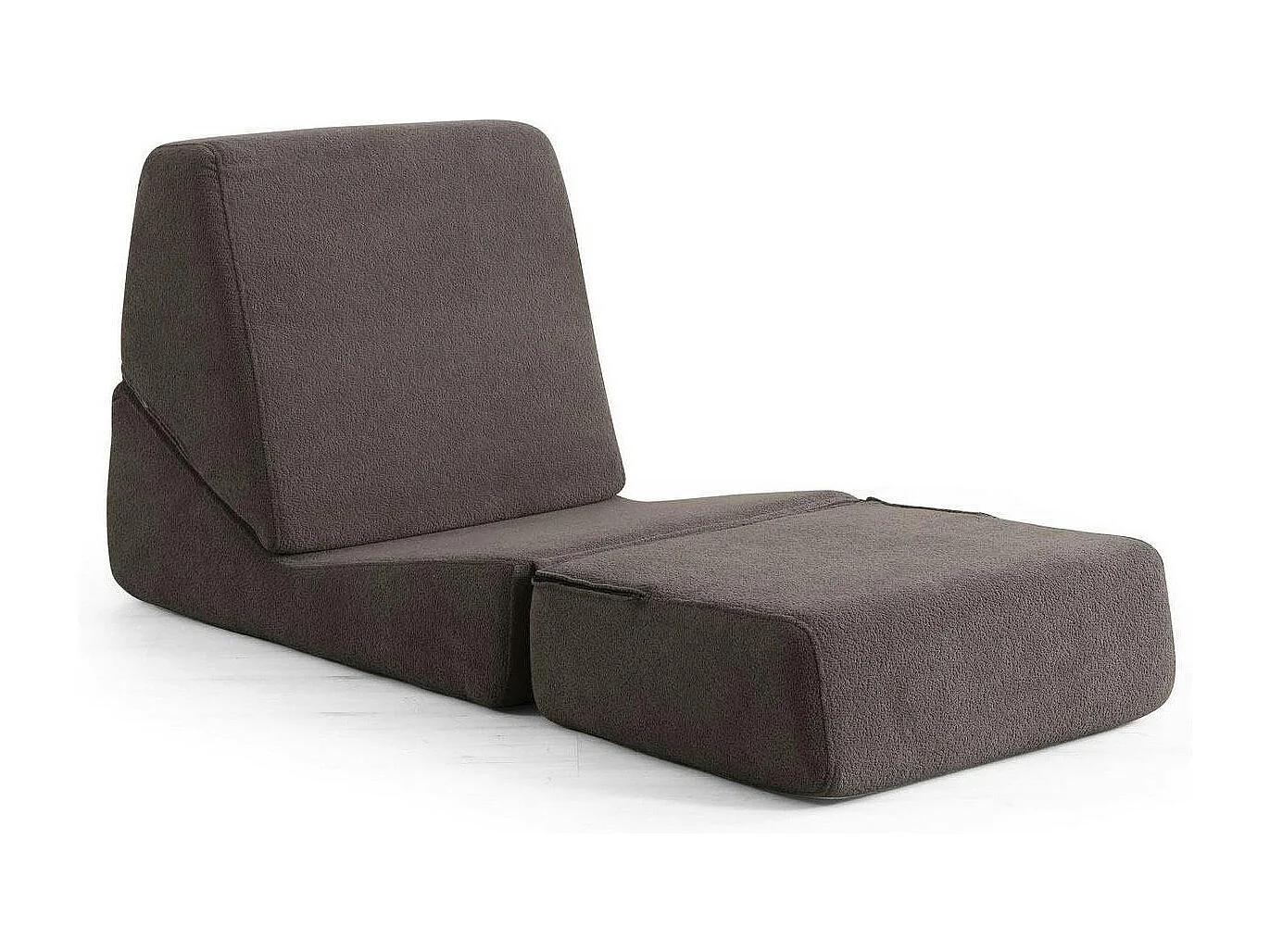 Chauffeuse convertible gris foncé en bouclette SAPPO