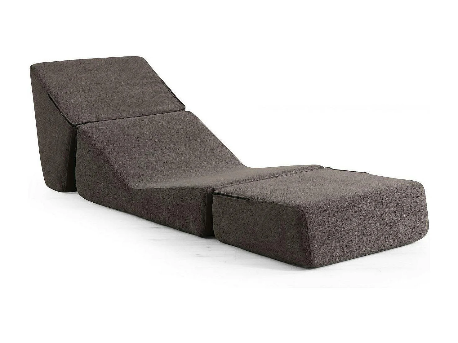 Chauffeuse convertible gris foncé en bouclette SAPPO