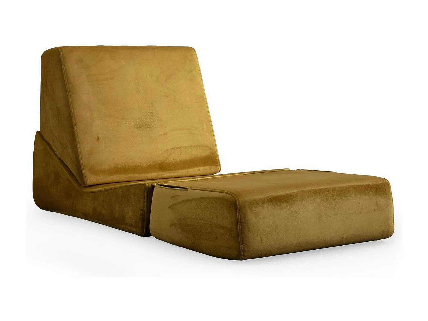 Chauffeuse convertible moutarde velours, lit d'appoint SAPPO