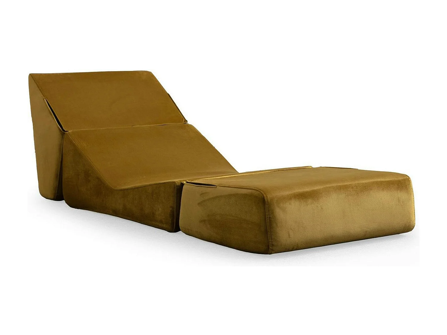 Chauffeuse convertible moutarde velours, lit d'appoint SAPPO