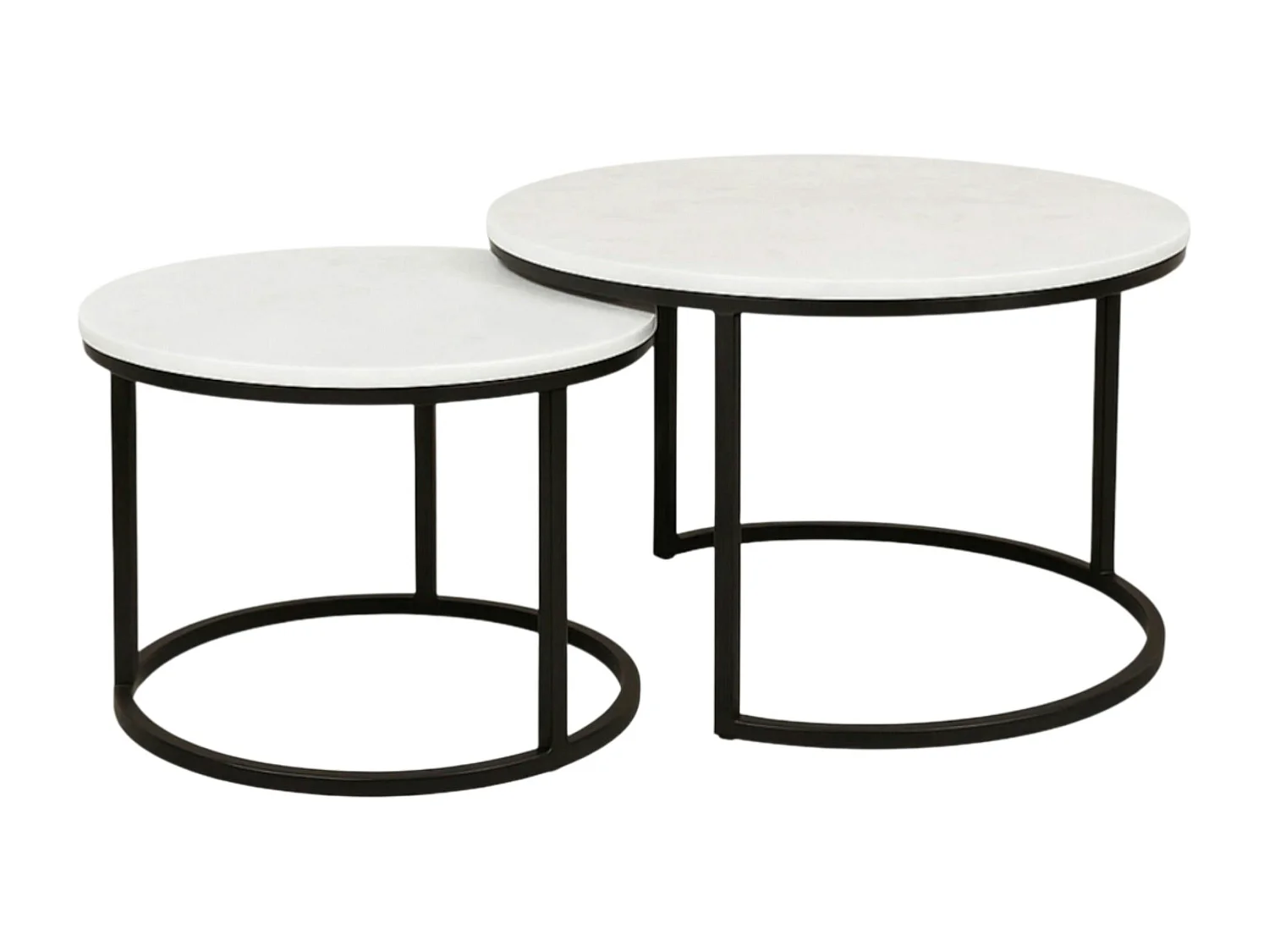 Table gigogne en marbre blanc (lot de 2) DUOMO