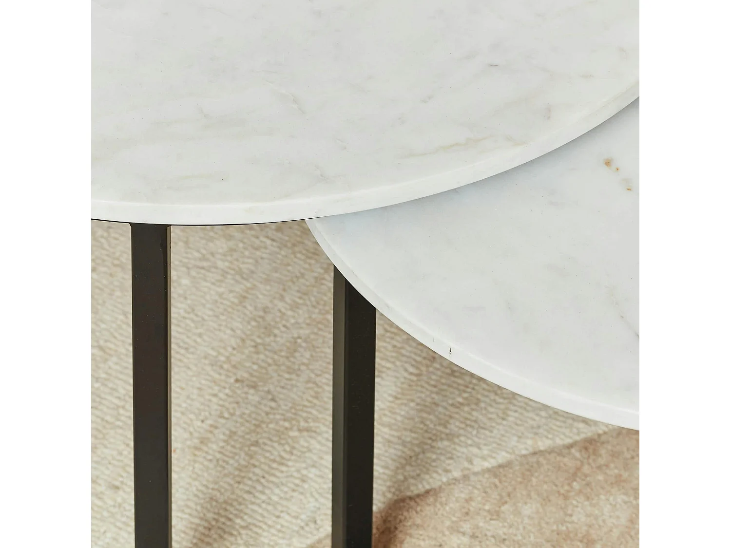 Table gigogne en marbre blanc (lot de 2) DUOMO