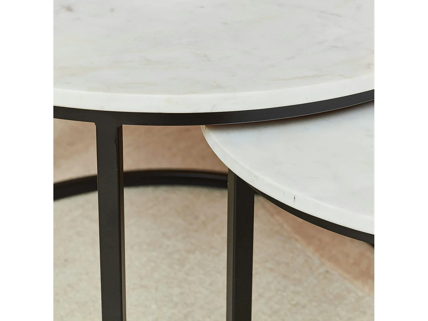 Table gigogne en marbre blanc (lot de 2) DUOMO