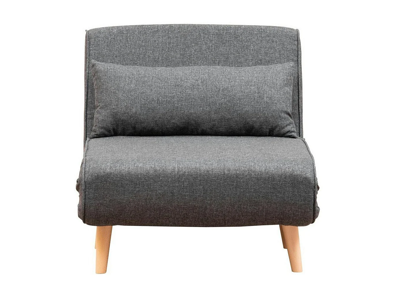 Fauteuil convertible gris chiné, couchage 180 cm COPALA