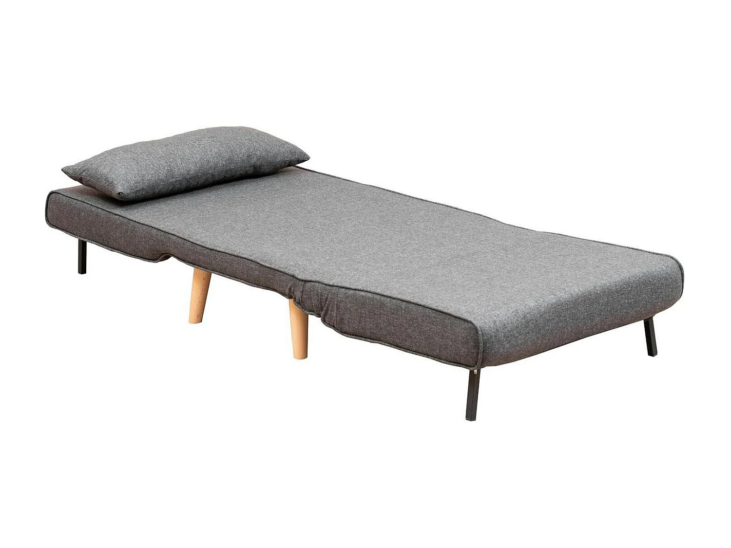 Fauteuil convertible gris chiné, couchage 180 cm COPALA