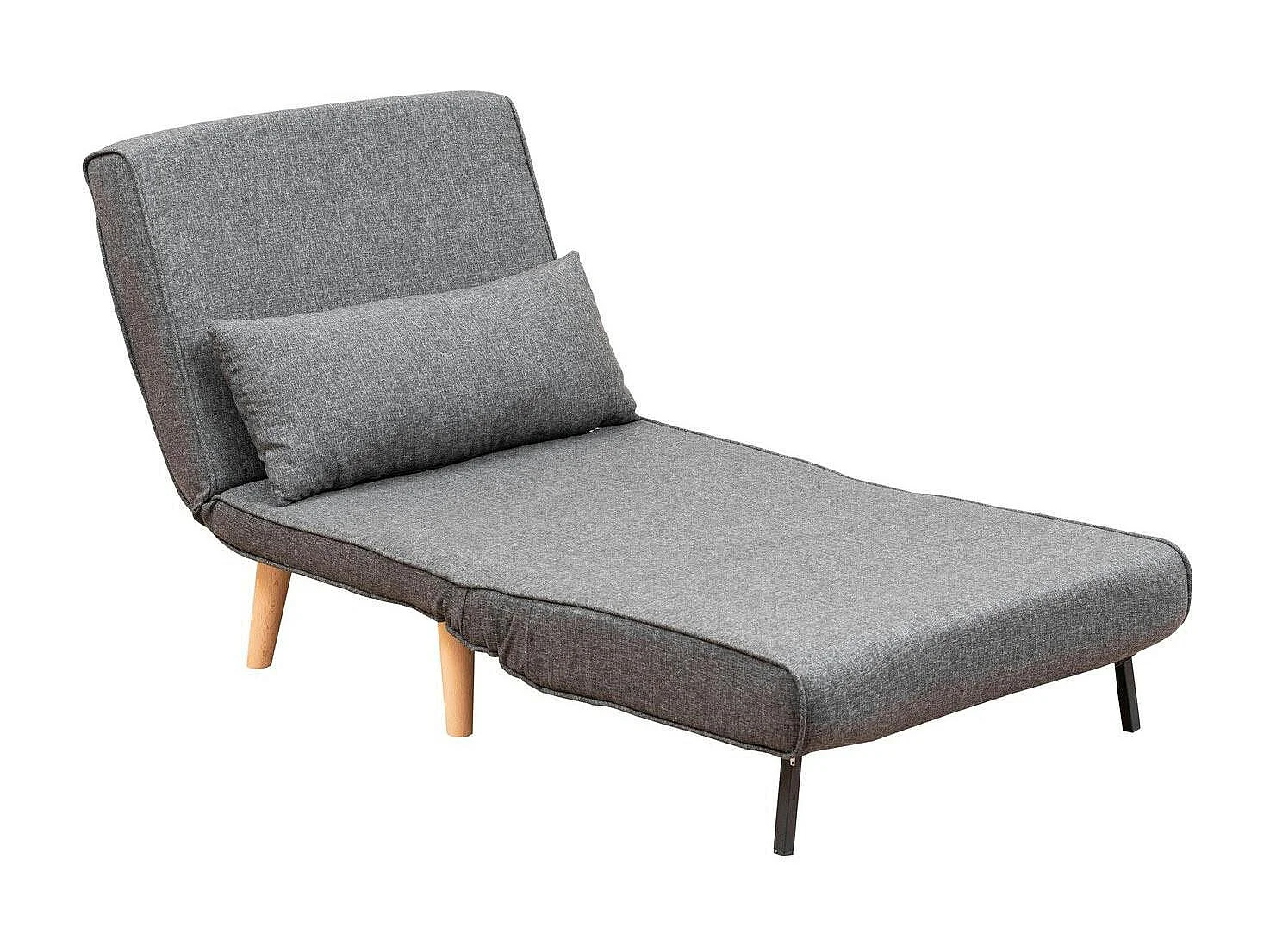 Fauteuil convertible gris chiné, couchage 180 cm COPALA