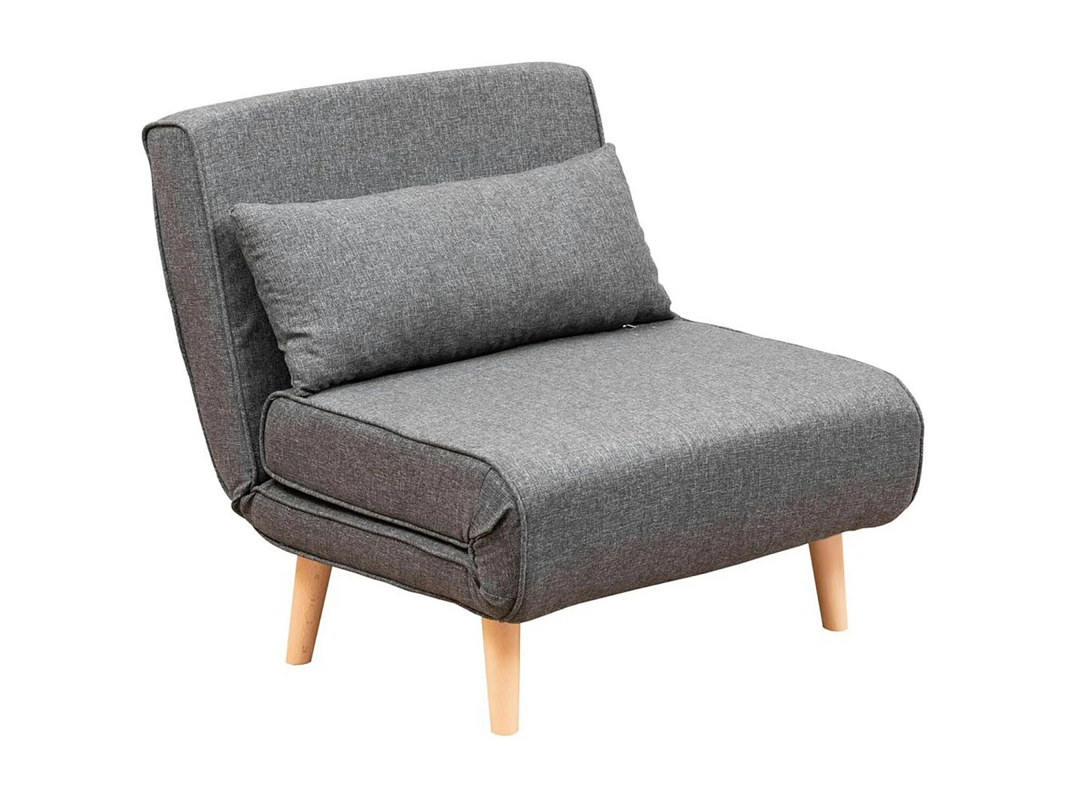 Fauteuil convertible gris chiné, couchage 180 cm COPALA