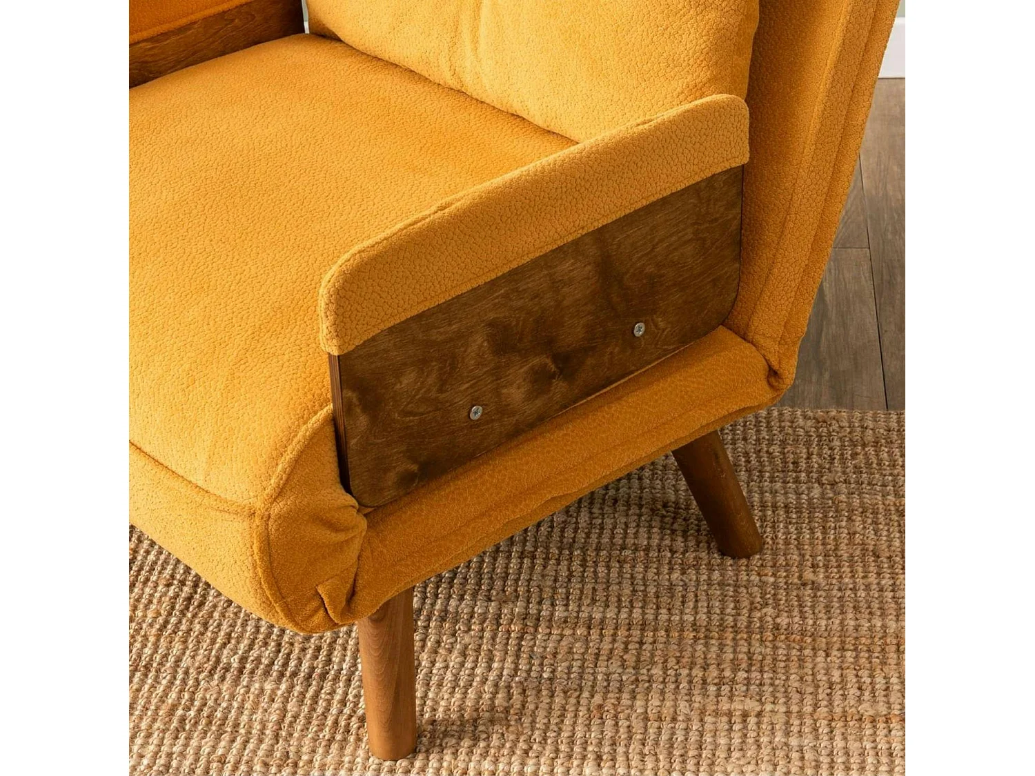 Fauteuil convertible moutarde 1 place couchage 190 cm LOJA