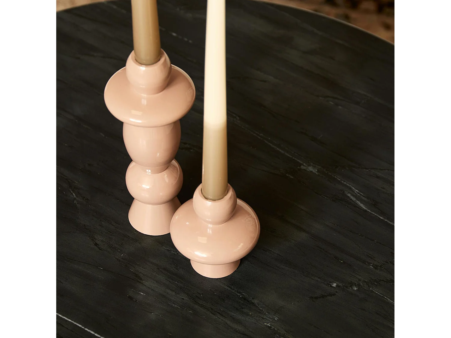 Table gigogne en marbre noir (lot de 2) DUOMO