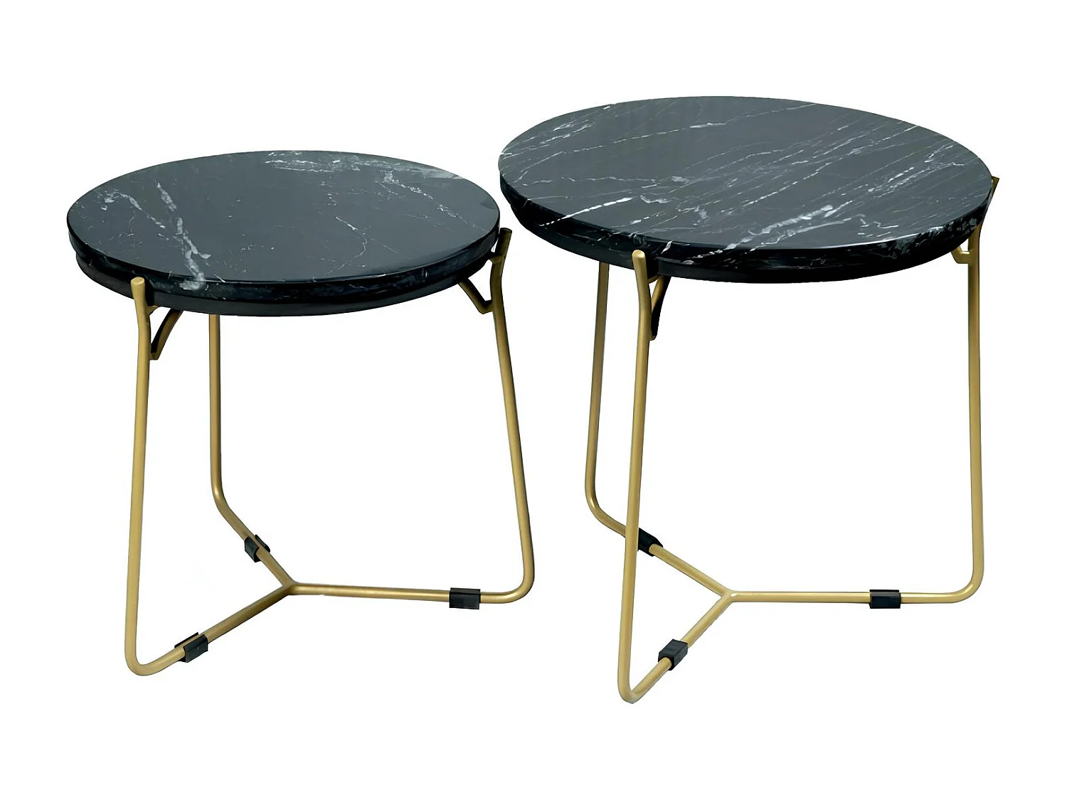Petite table gigogne en marbre noir (lot de 2) DUOMO