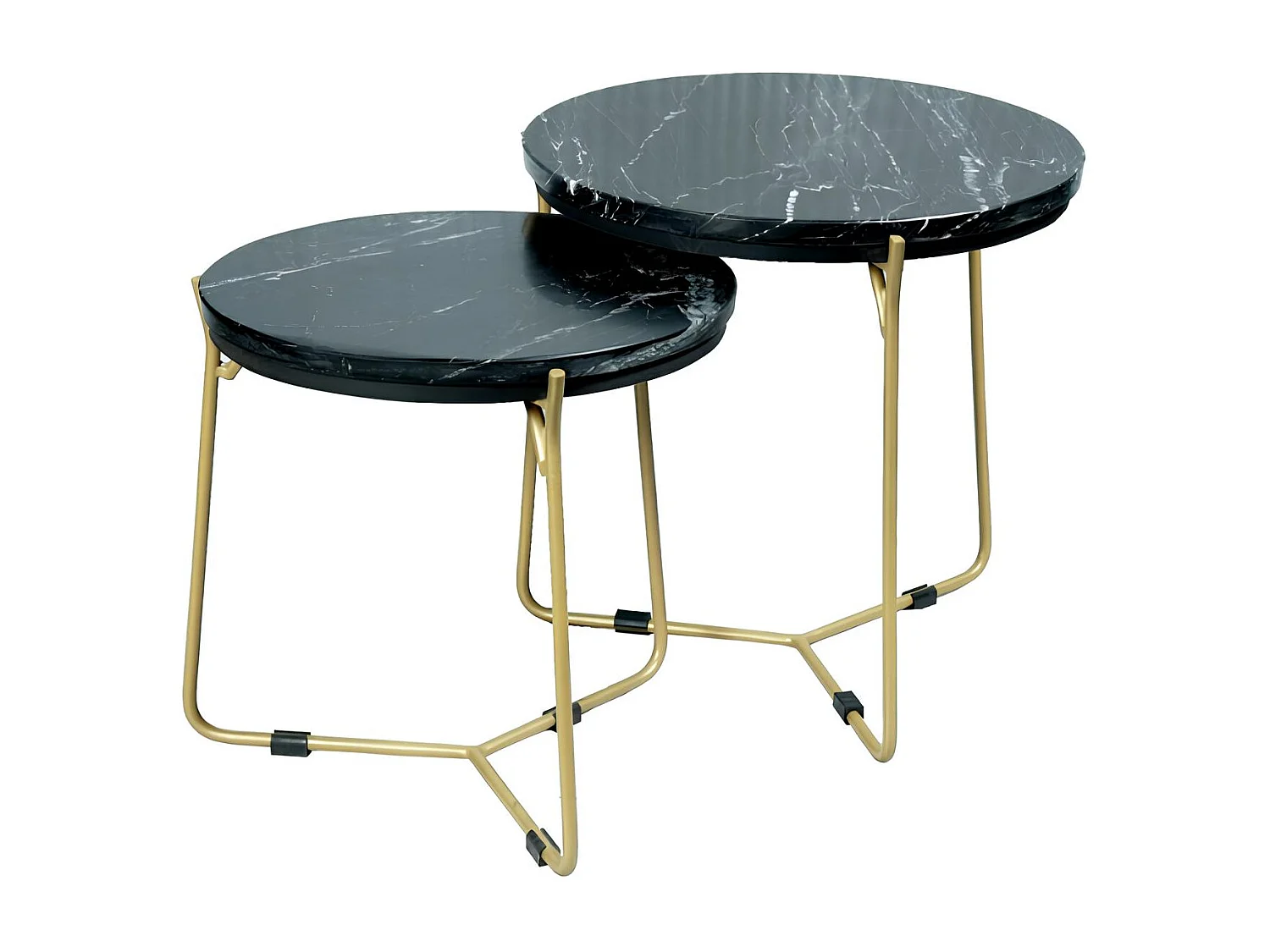 Petite table gigogne en marbre noir (lot de 2) DUOMO