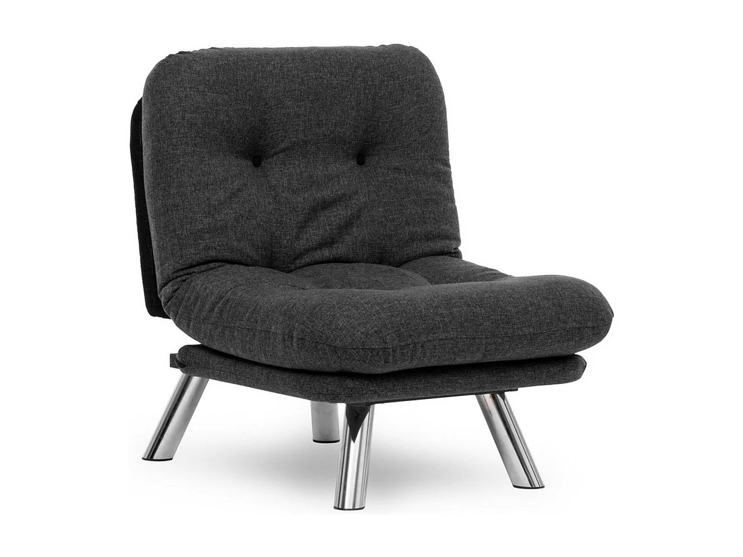 Fauteuil convertible banquette gris foncé pieds chromés CUSCO