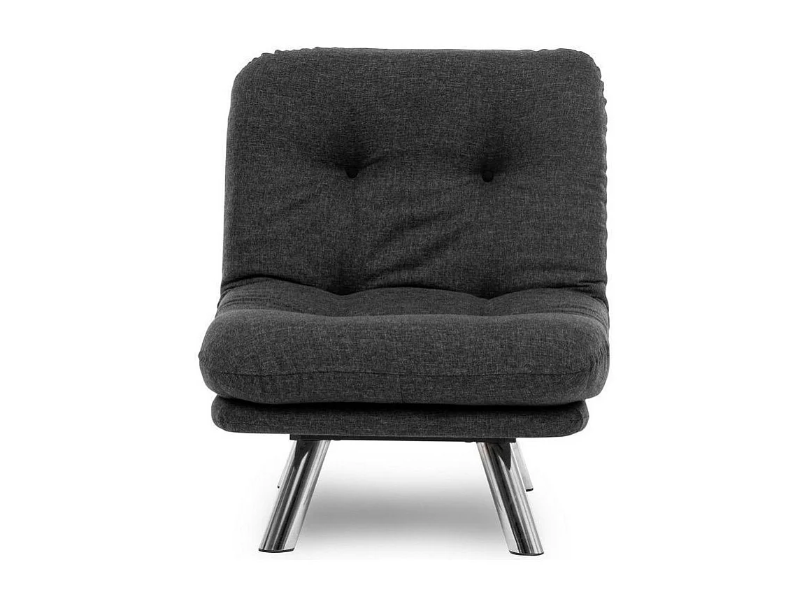 Fauteuil convertible banquette gris foncé pieds chromés CUSCO