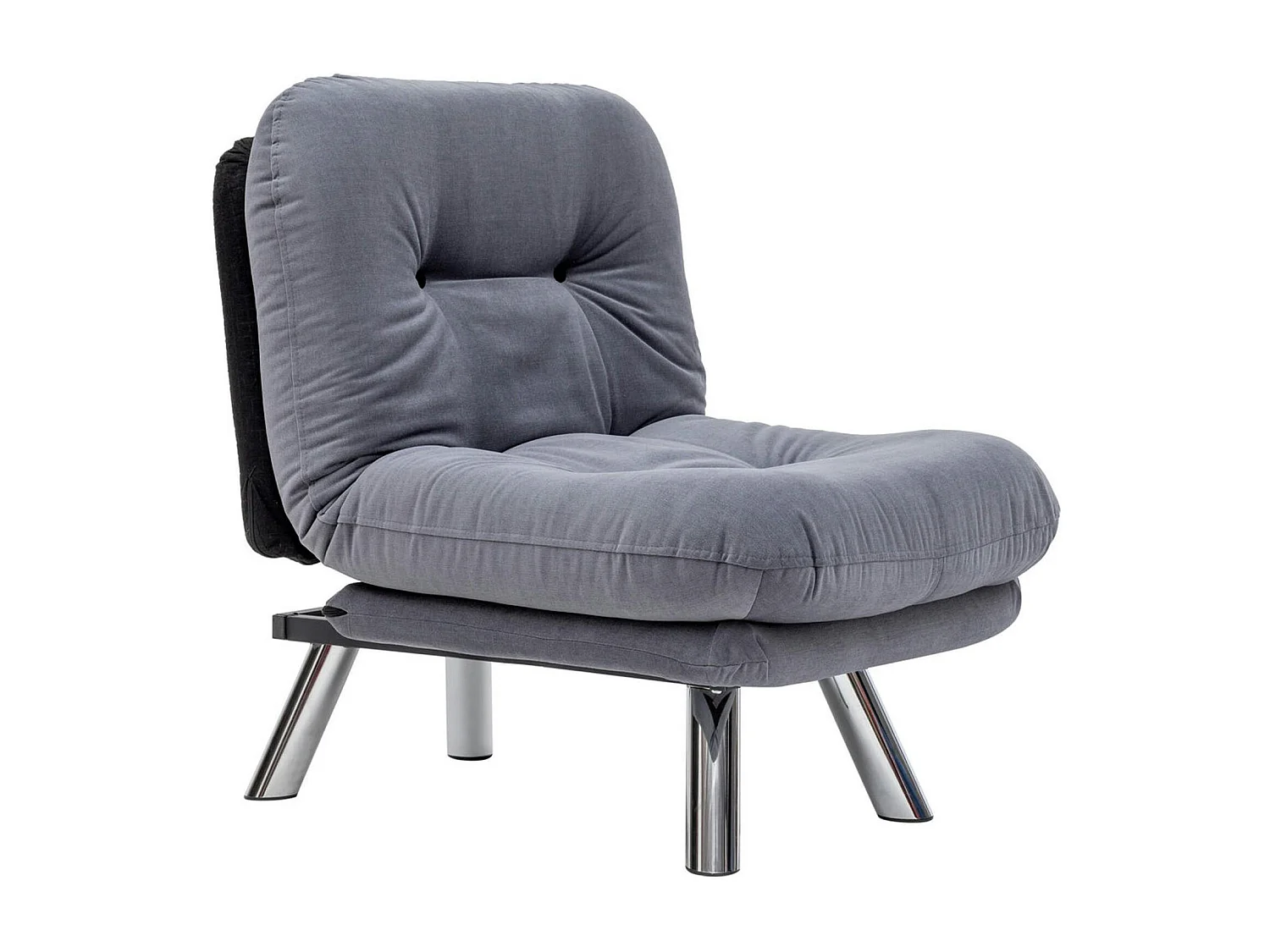 Fauteuil convertible banquette gris orage pieds chromés CUSCO