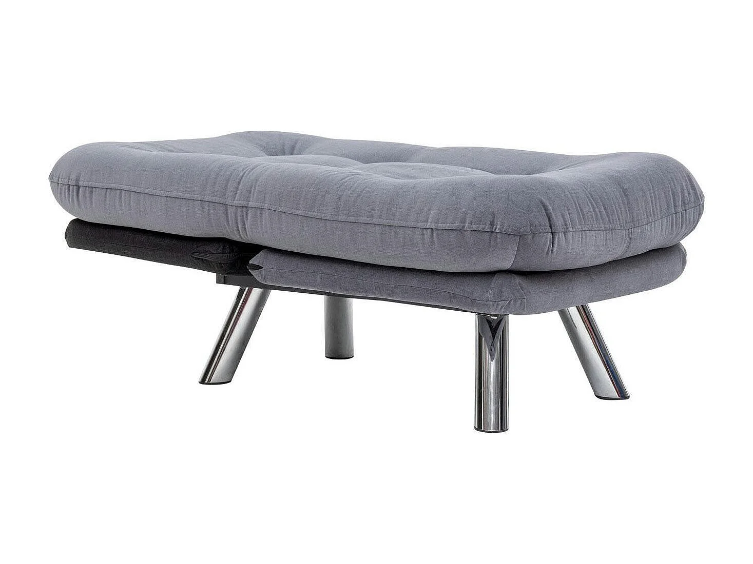 Fauteuil convertible banquette gris orage pieds chromés CUSCO