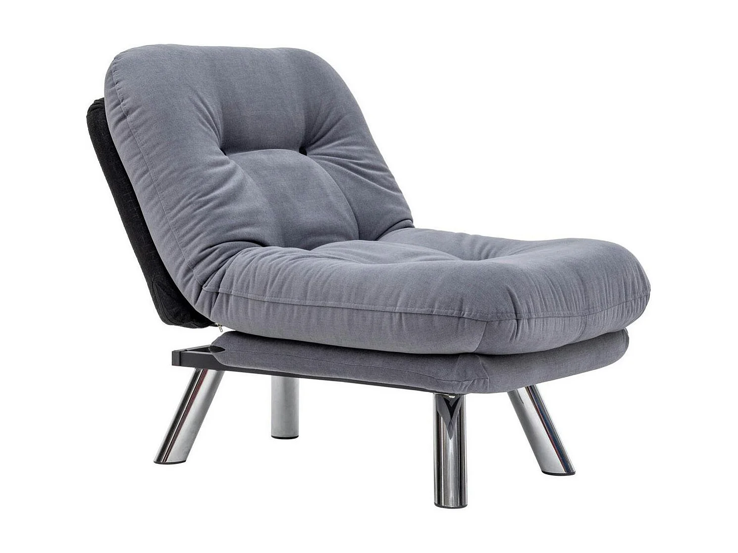 Fauteuil convertible banquette gris orage pieds chromés CUSCO