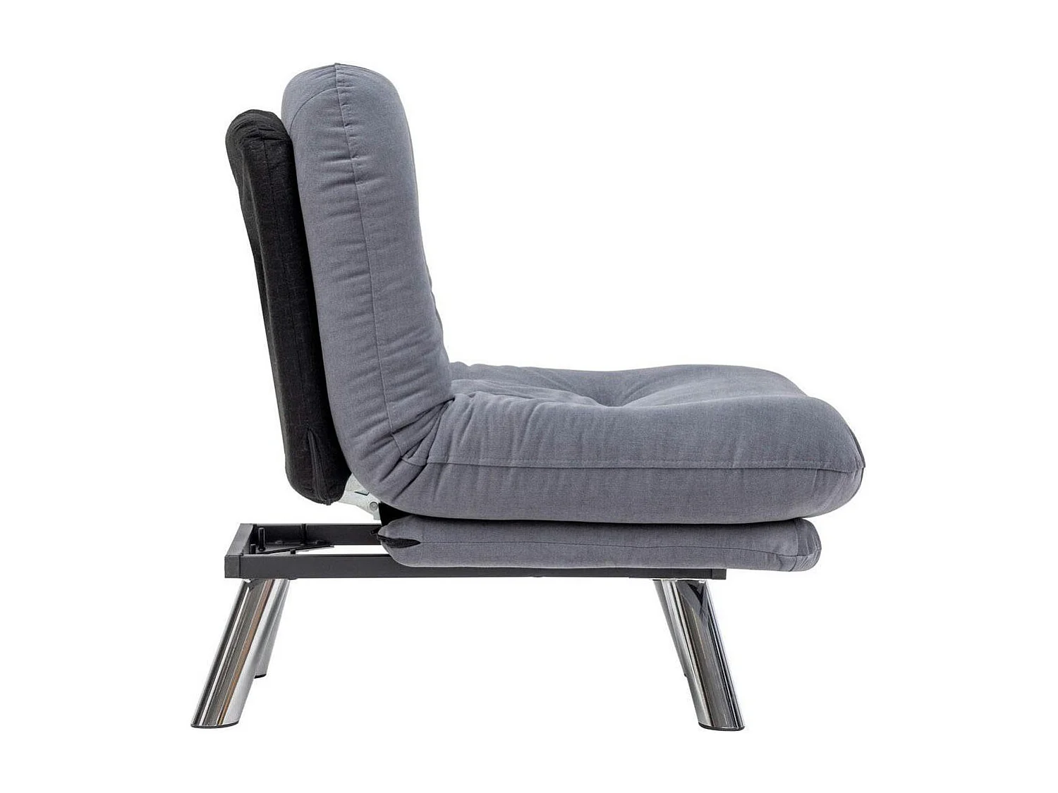 Fauteuil convertible banquette gris orage pieds chromés CUSCO