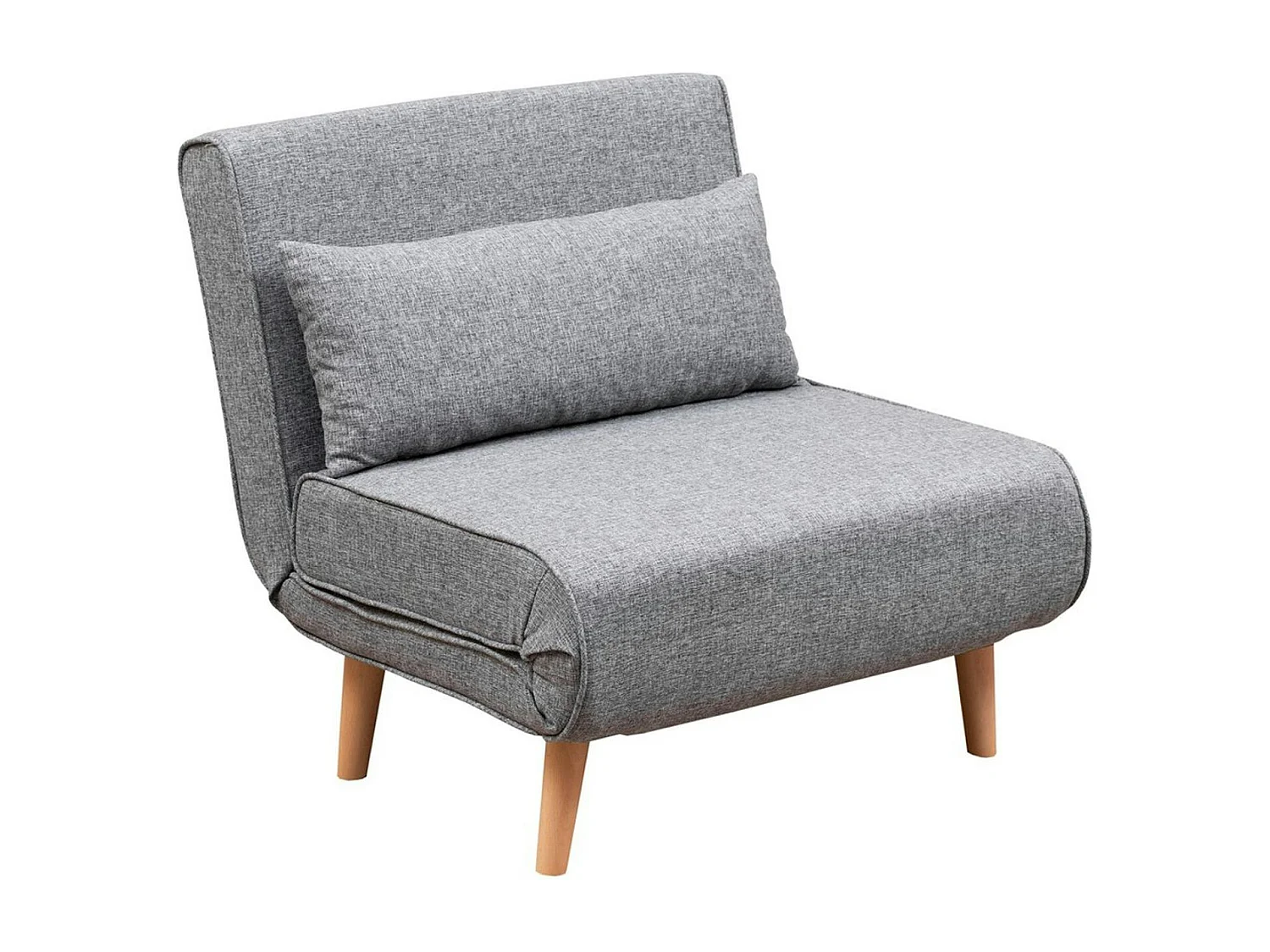 Fauteuil convertible gris clair chiné, couchage 180 cm COPALA