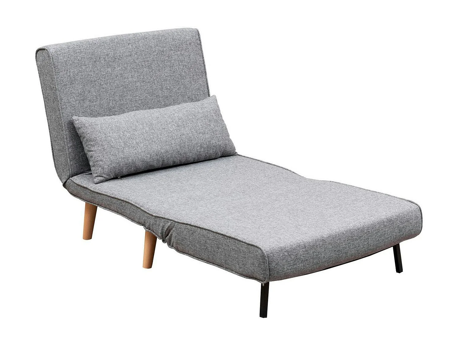 Fauteuil convertible gris clair chiné, couchage 180 cm COPALA