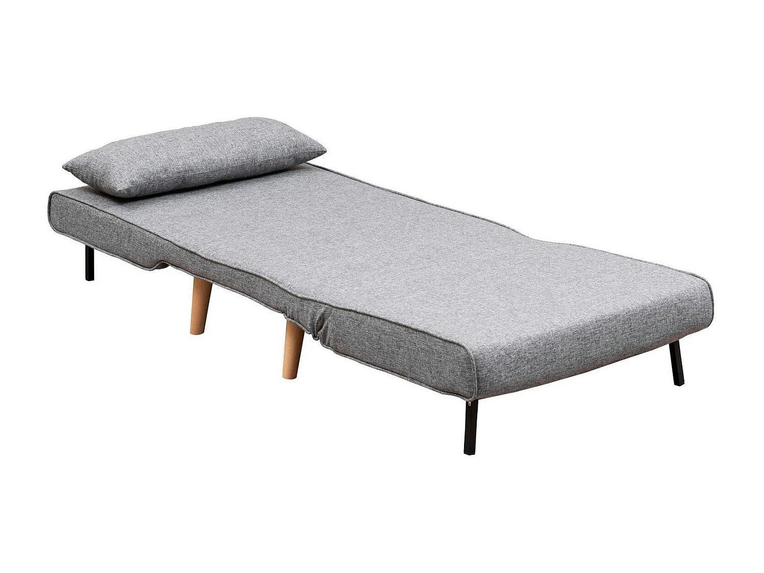 Fauteuil convertible gris clair chiné, couchage 180 cm COPALA