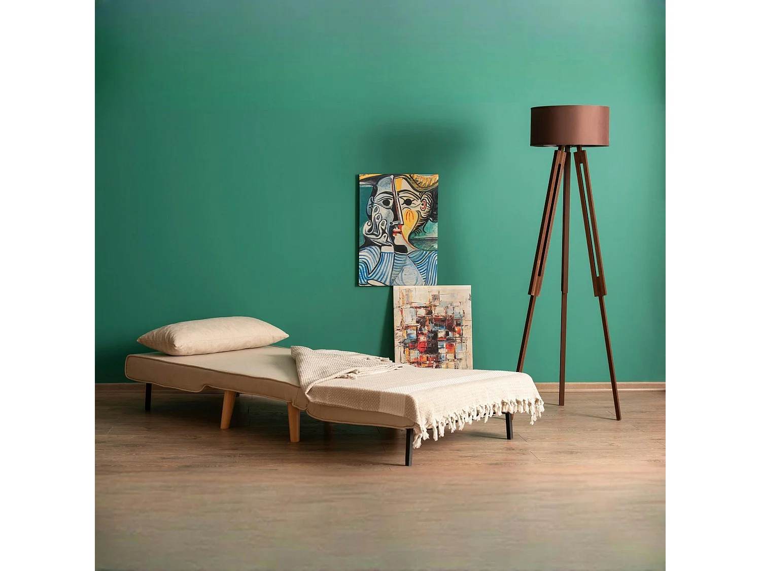 Fauteuil convertible écru, couchage 180 cm COPALA