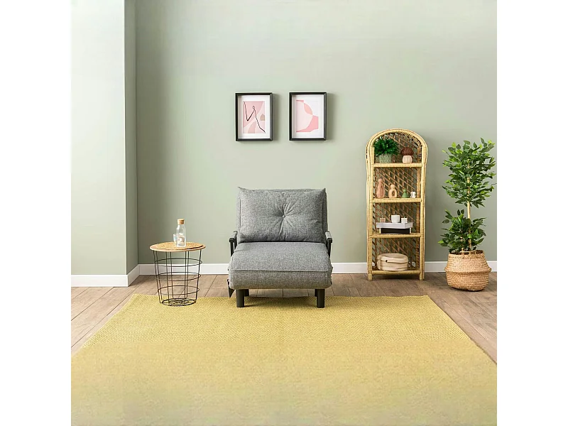 Fauteuil convertible gris clair couchage 175 cm IBARRA