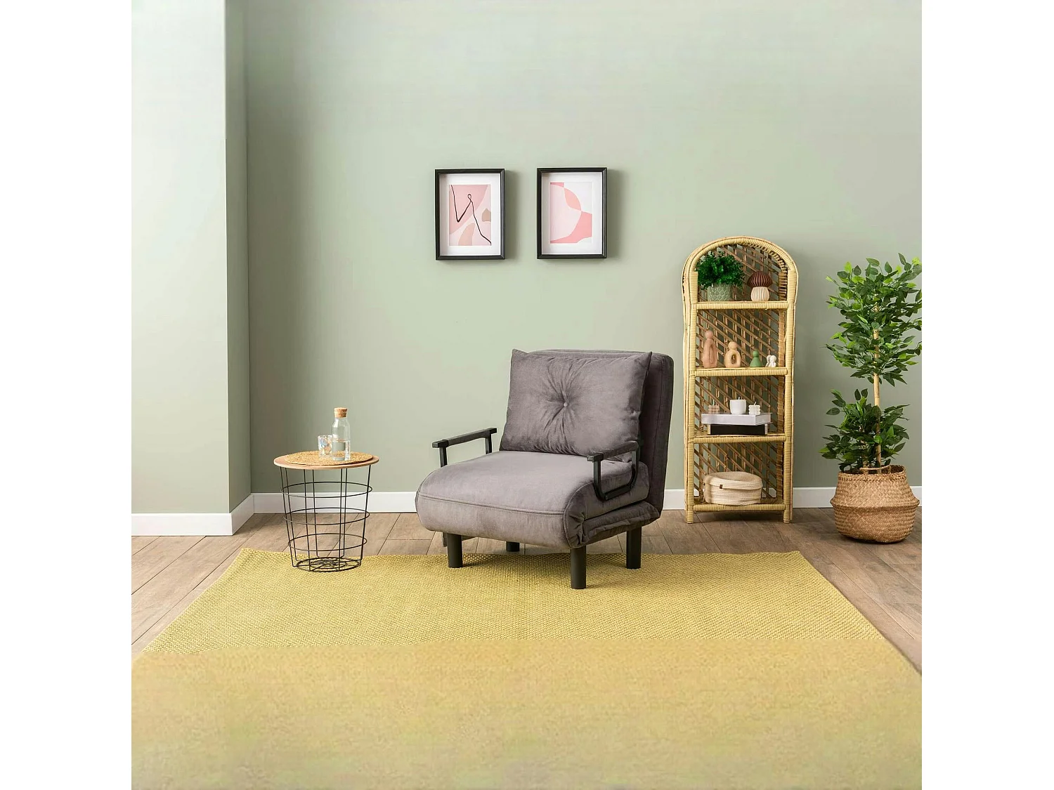 Fauteuil convertible gris inclinaison réglable 175 cm IBARRA