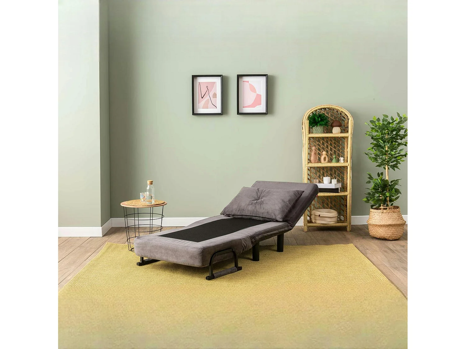 Fauteuil convertible gris inclinaison réglable 175 cm IBARRA