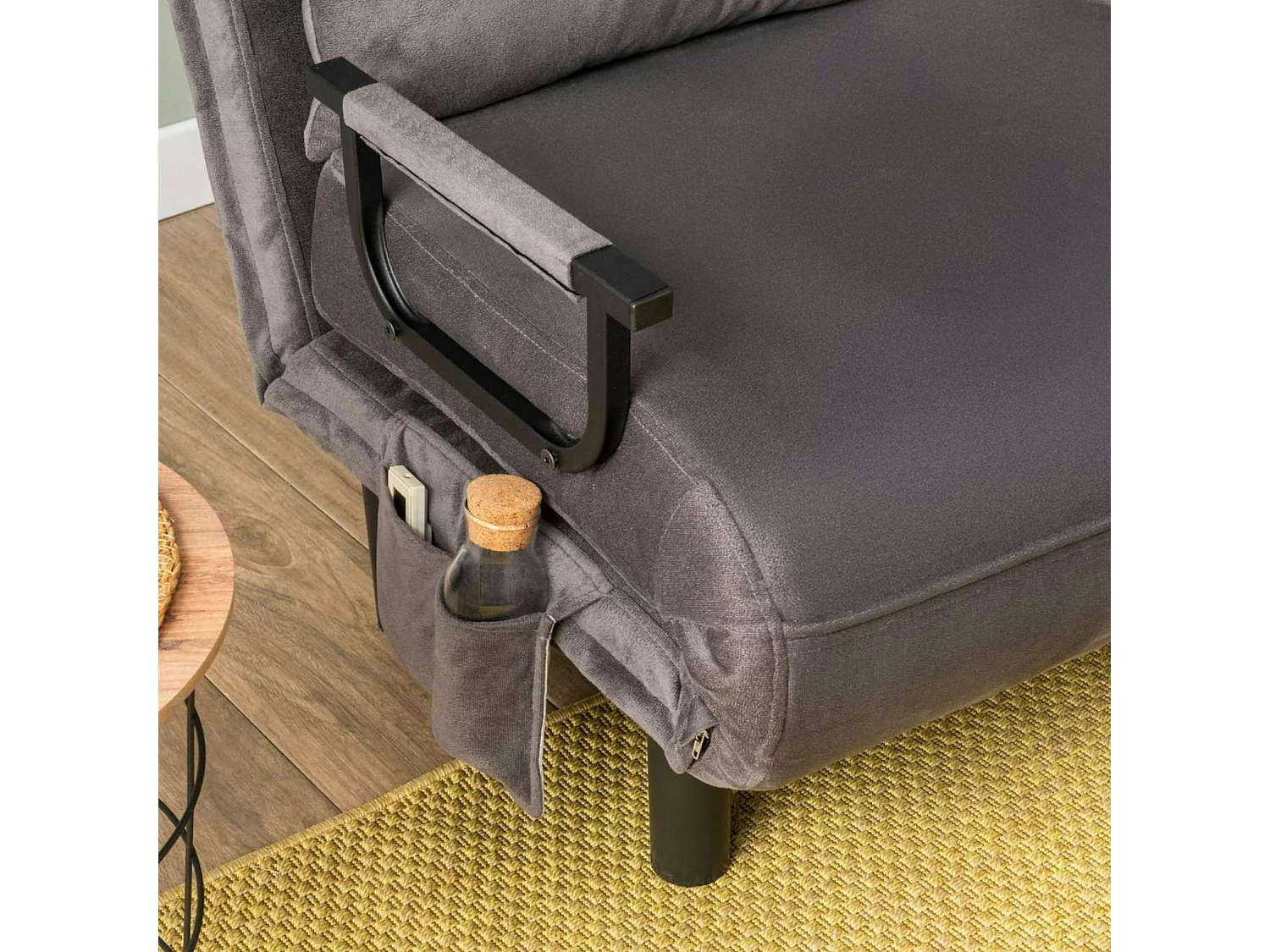 Fauteuil convertible gris inclinaison réglable 175 cm IBARRA