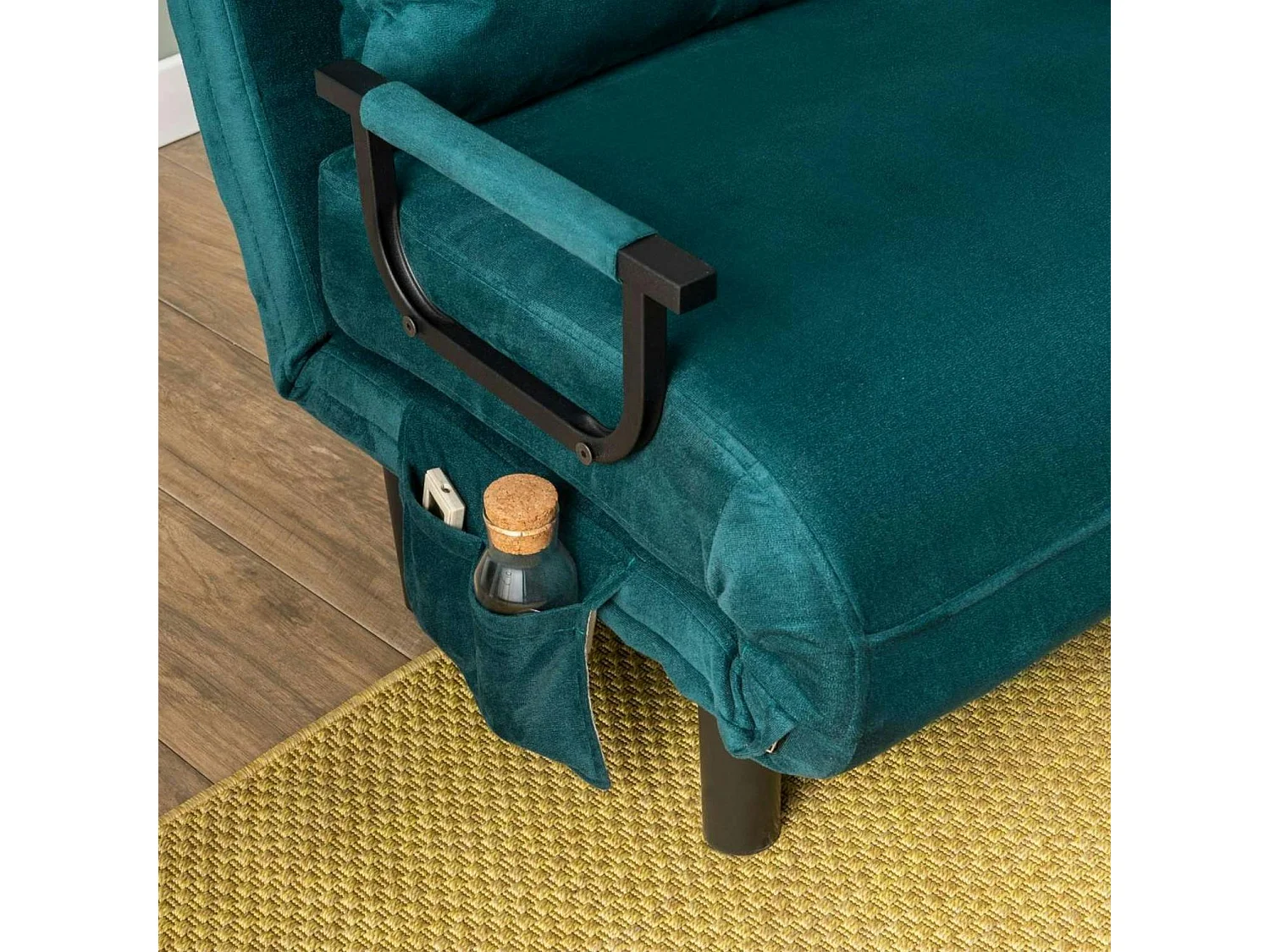 Fauteuil convertible bleu lagon couchage 175 cm IBARRA