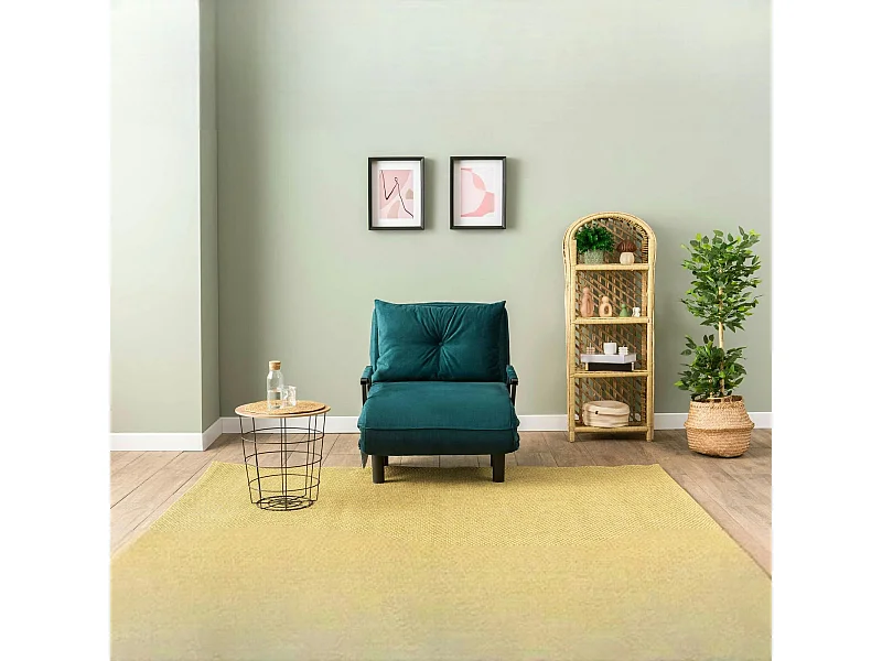 Fauteuil convertible bleu lagon couchage 175 cm IBARRA