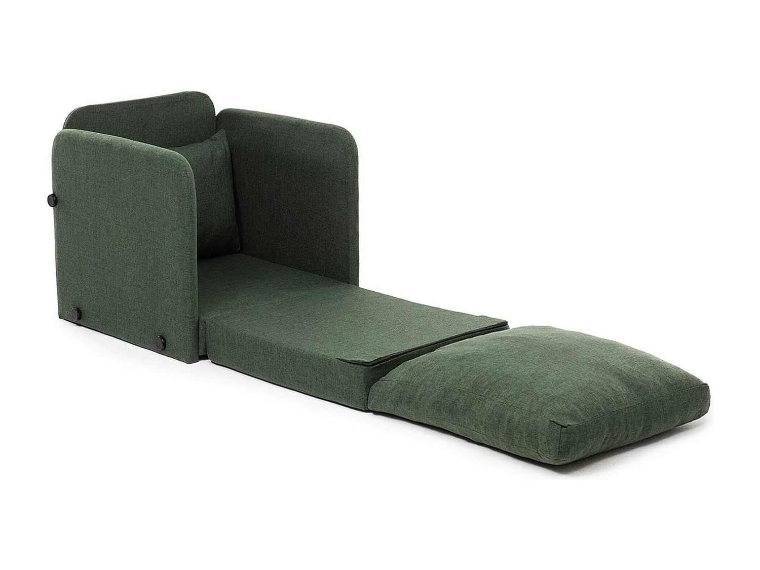 Fauteuil convertible vert foncé lin couchage 200 cm ORURO