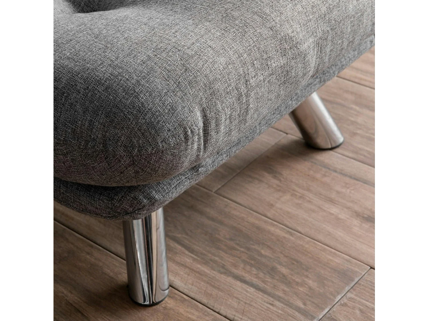 Fauteuil convertible banquette gris chiné pieds chromés CUSCO