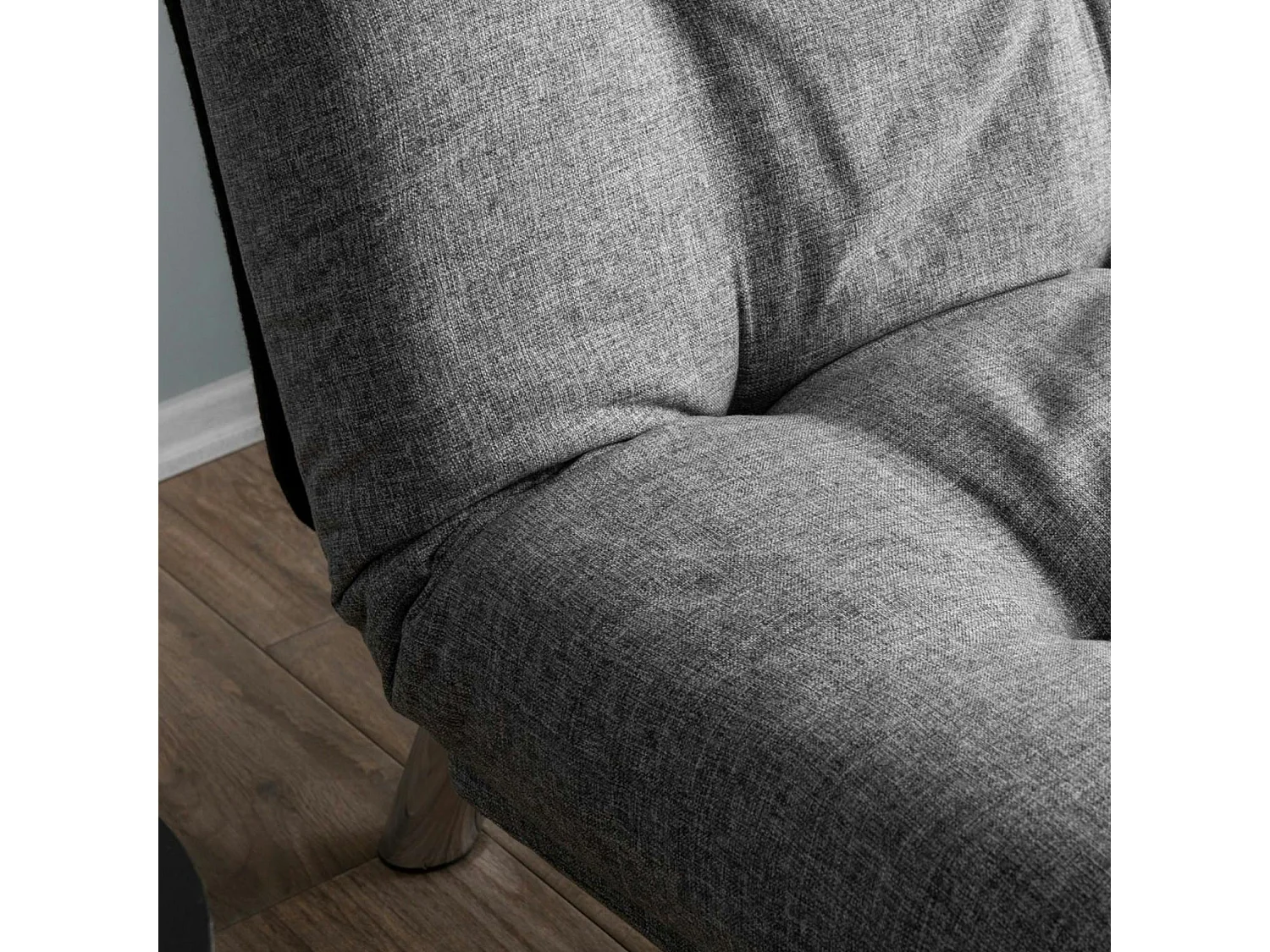 Fauteuil convertible banquette gris chiné pieds chromés CUSCO