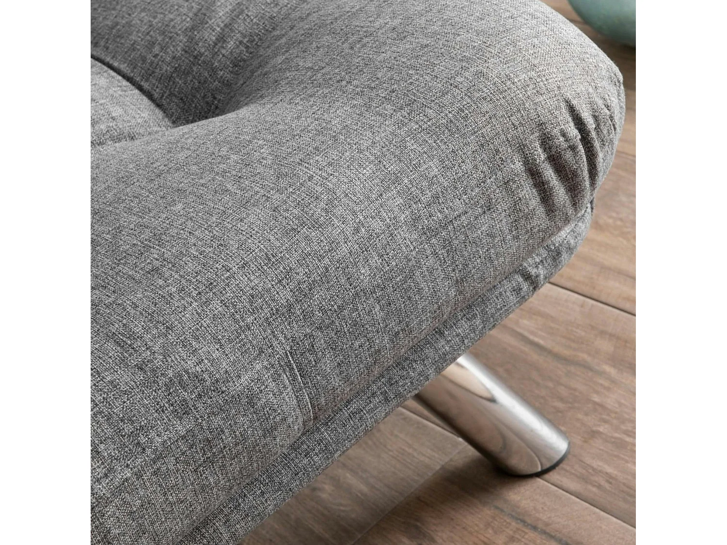 Fauteuil convertible banquette gris chiné pieds chromés CUSCO