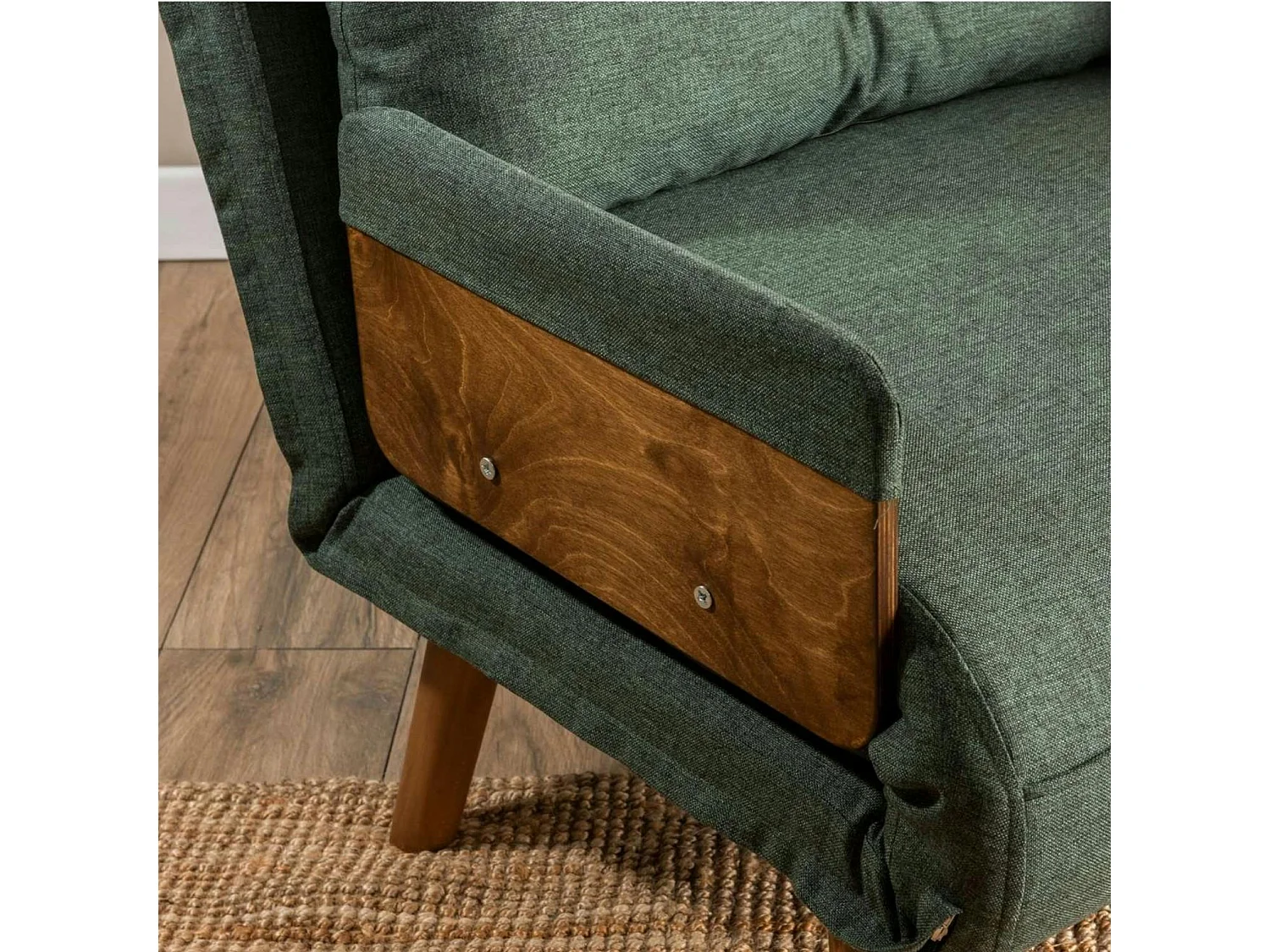 Fauteuil convertible vert 1 place couchage 190 cm LOJA