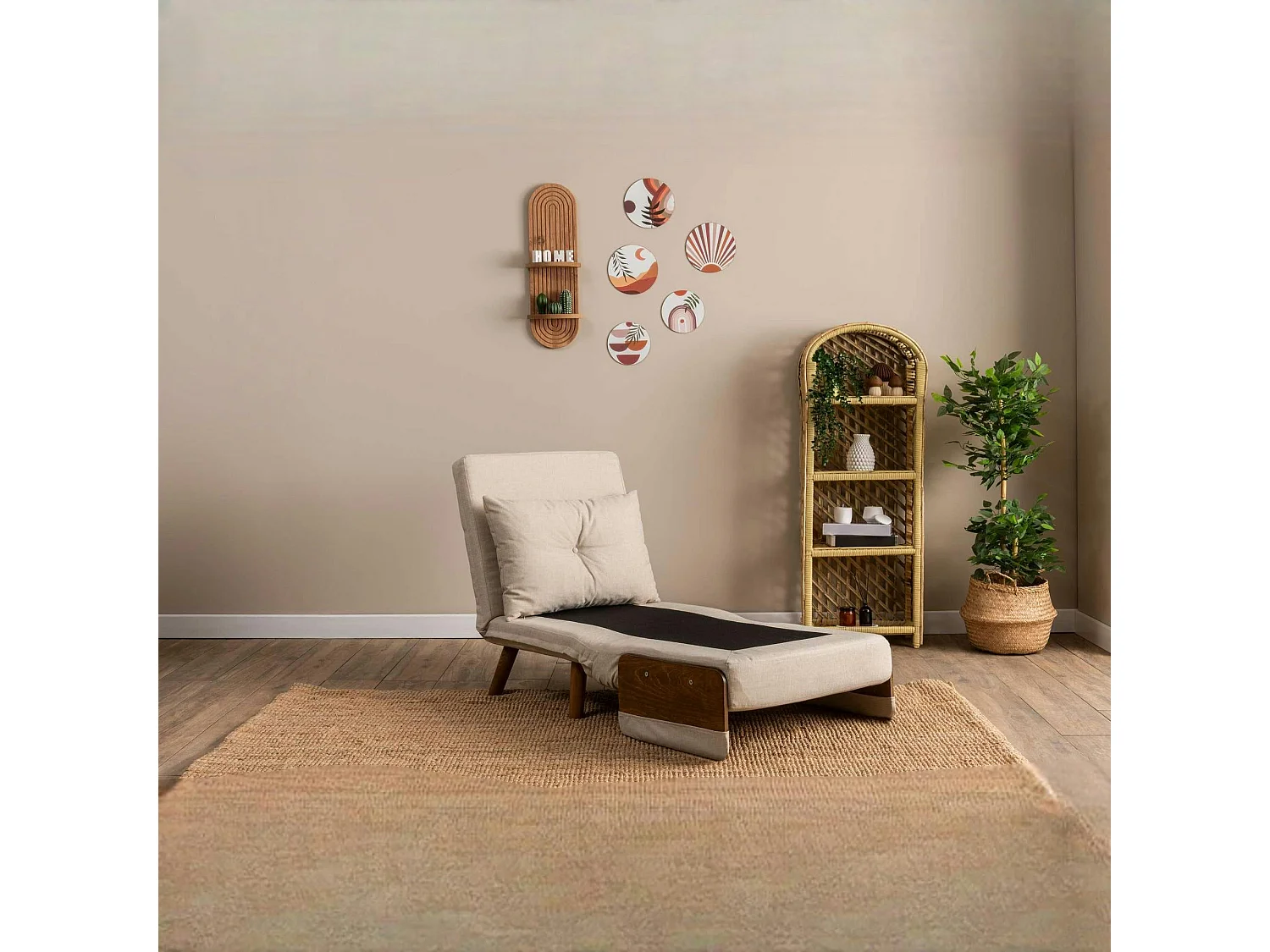 Fauteuil convertible écru 1 place couchage 190 cm LOJA