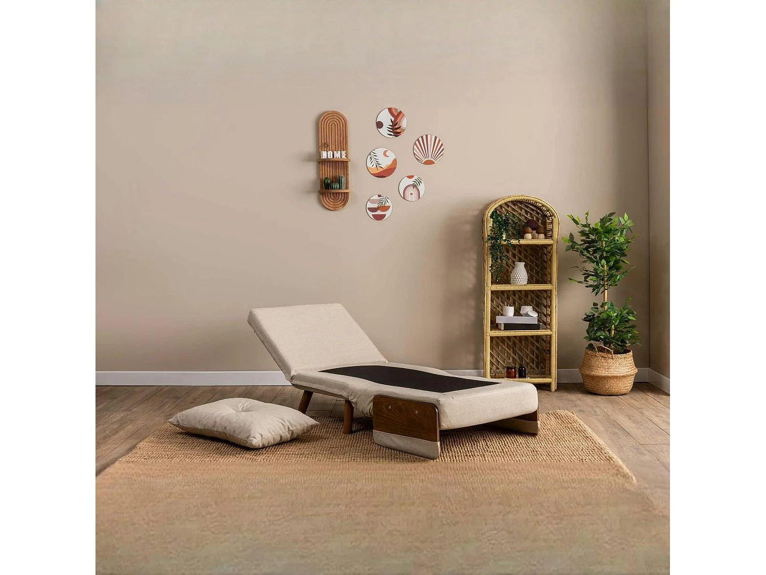 Fauteuil convertible écru 1 place couchage 190 cm LOJA