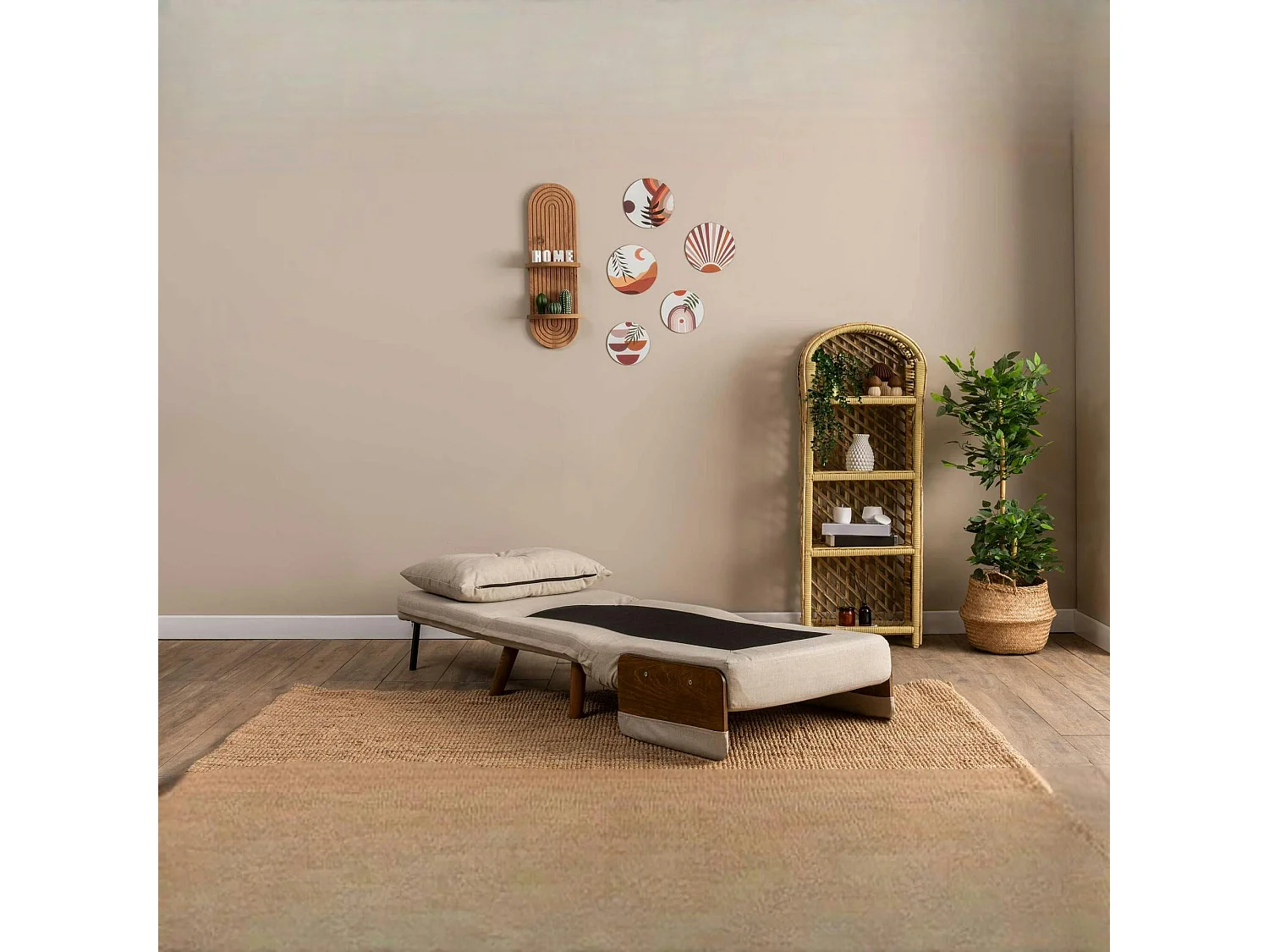 Fauteuil convertible écru 1 place couchage 190 cm LOJA