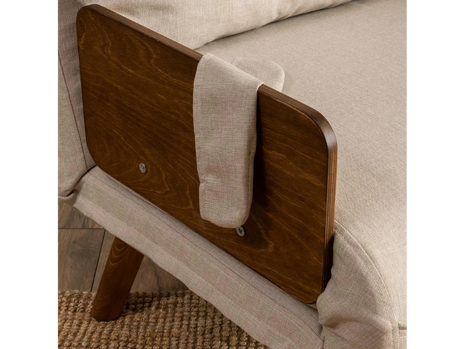 Fauteuil convertible écru 1 place couchage 190 cm LOJA