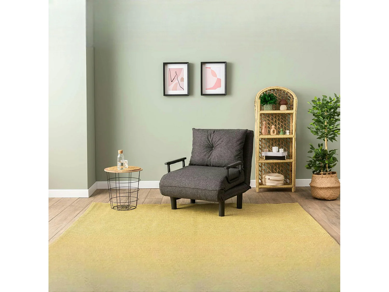 Fauteuil convertible anthracite couchage 175 cm IBARRA