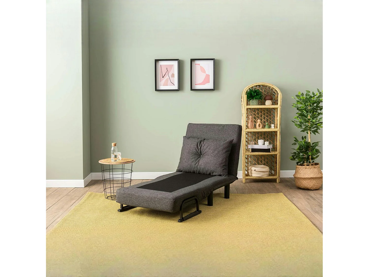 Fauteuil convertible anthracite couchage 175 cm IBARRA