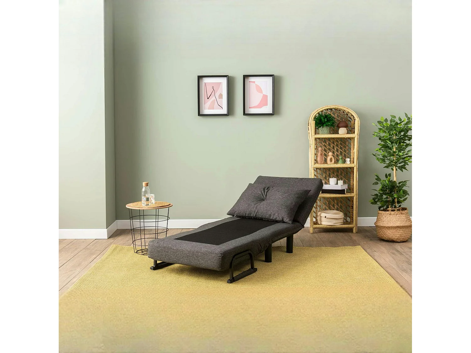 Fauteuil convertible anthracite couchage 175 cm IBARRA