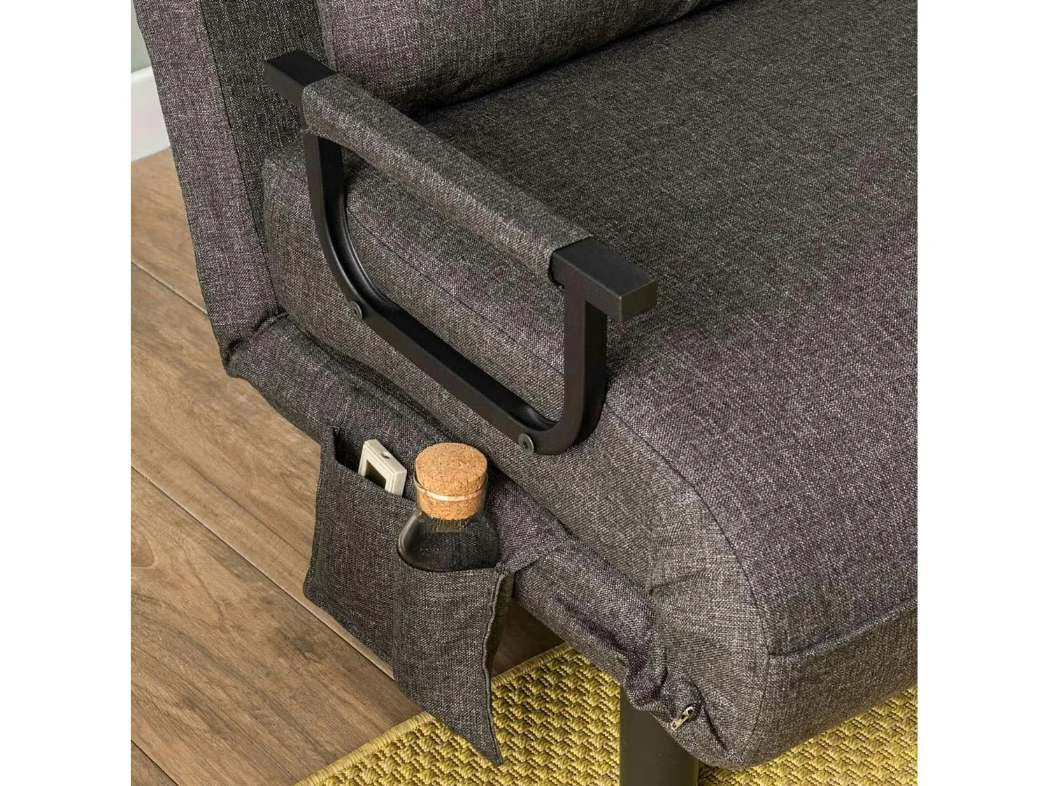 Fauteuil convertible anthracite couchage 175 cm IBARRA