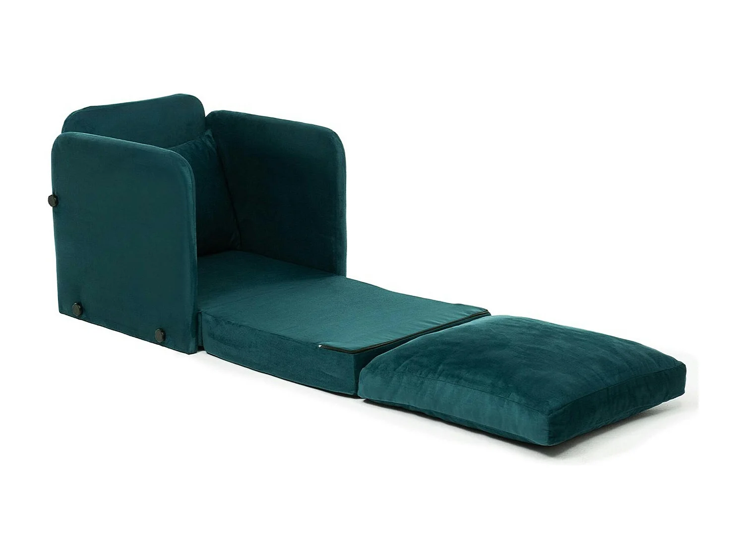 Fauteuil convertible velours bleu lagon couchage 200 cm ORURO